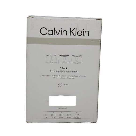 Calvin Klein Boxer Brief Size XL 3 Pack Cotton Stretch Blue Gray Variety Band - Picture 5 of 10